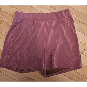 Lazypants Women's Luxe Pull On Lounge Shorts Mauve Berry Pink Size Large Pockets